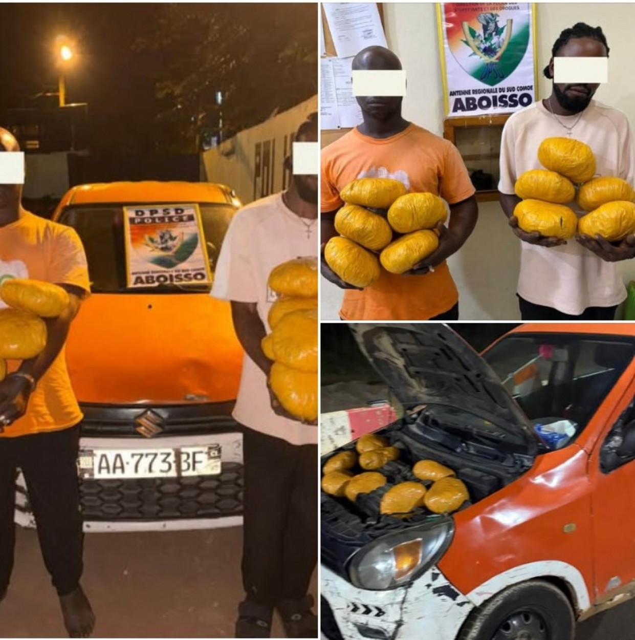 Côte d'Ivoire : Des individus à bord d'un véhicule Yango transportaient une importante quantité de drogues