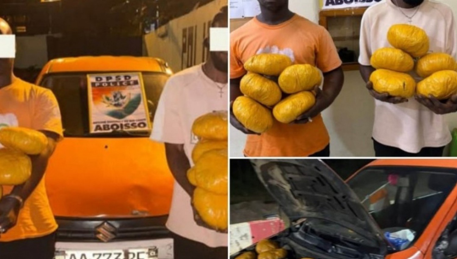 Côte d'Ivoire : Des individus à bord d'un véhicule Yango transportaient une importante quantité de drogues