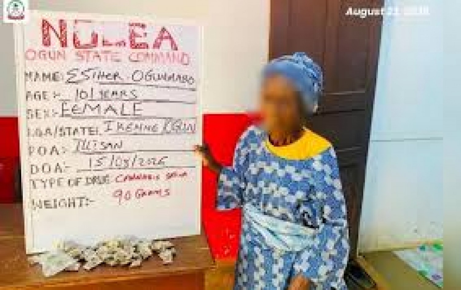 Nigeria : A 101 ans, une arrière-grand-mère arrêtée pour trafic de cannabis