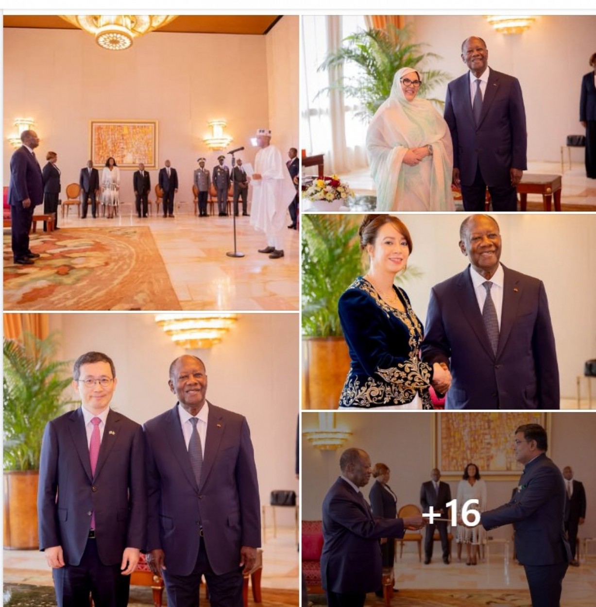 Côte d'Ivoire : Diplomatie, 05 nouveaux Ambassadeurs accrédités à Abidjan ont présenté leurs Lettres de Créance au Chef de l'Etat