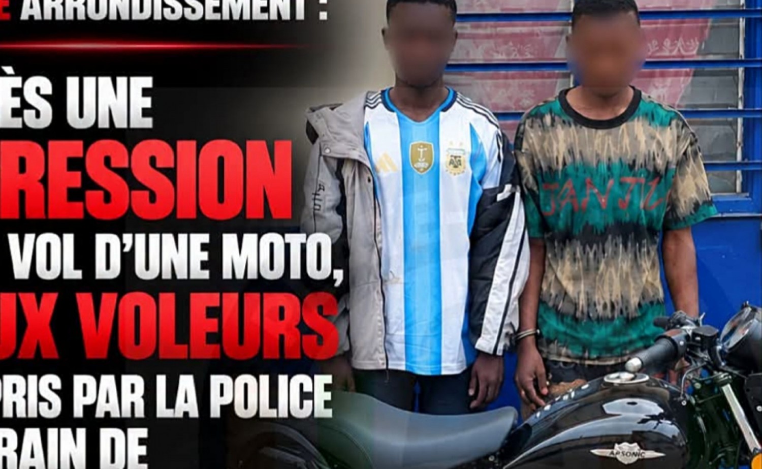 Côte d'Ivoire : Abobo, agressé à la machette pour sa moto, deux jeunes arrêtés en plein démontage