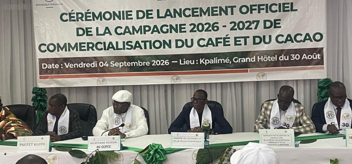 Togo :  Campagne 2026-2027, fixation des prix du Kg du cacao et du café