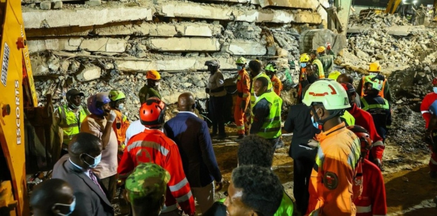 Kenya : Un immeuble de plusieurs étages s'effondre à Nairobi, des personnes piégées