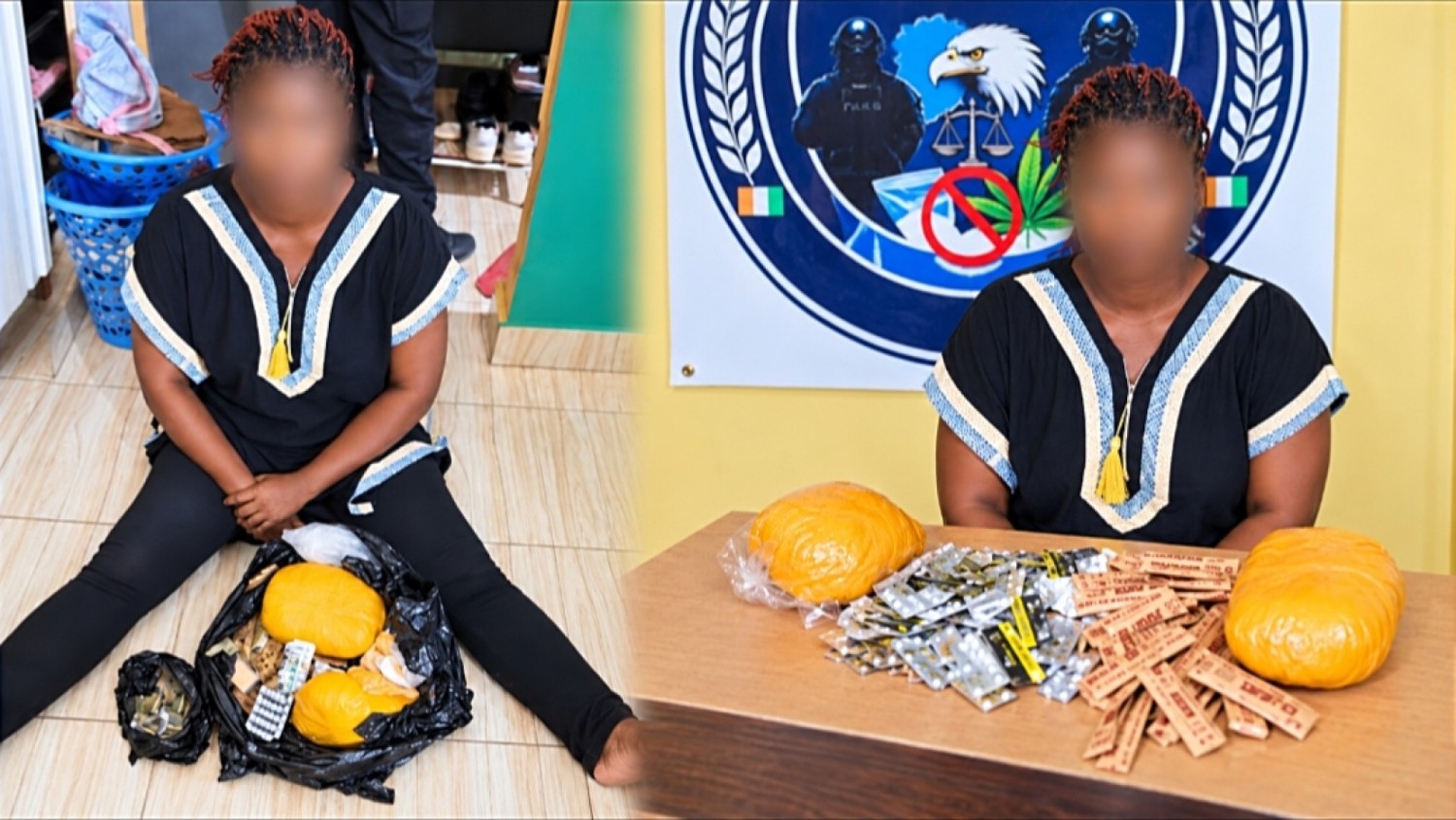 Côte d'Ivoire : Issia, 2,65 kg de cannabis et 313 comprimés saisis au domicile d'une femme