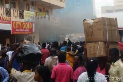 Ghana : Incendie au marché de Makola à  Accra