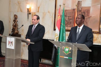 Côte d'Ivoire-Egypte : Après un entretien avec Al Sisi, Ouattara déplore la faiblesse du  volume des échanges entre le Caire et Abidjan