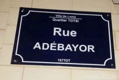 Togo : Adressage, « Rue Adebayor » à  Lomé