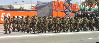 Côte d'Ivoire :   Commémoration du 59ème anniversaire, 48 détachements dont 3 venues de l'extérieur ont défilé en présence du couple présidentiel