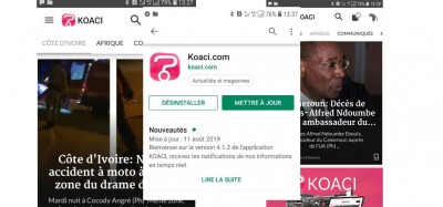 Message aux utilisateurs, mettez à jour votre appli KOACI sur play store et app store