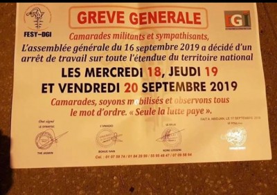 Côte d'Ivoire : Grève annoncée aux impôts, un syndicat se désolidarise et appelle ses membres  à rester à leurs postes