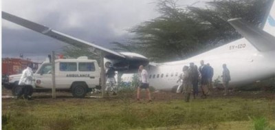 Kenya:   Nairobi, un avion fait  une sortie de piste au décollage, deux blessés