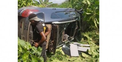 Côte d'Ivoire: De retour des funérailles, Justin Koua victime d'un accident, son véhicule fait plusieurs tonneaux