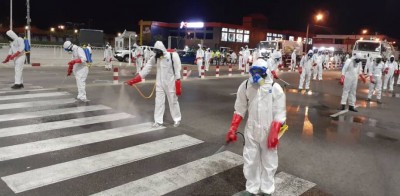 Côte d'Ivoire : Coronavirus, top départ de la désinfection d'Abidjan, les soldats de l'ordre sanitaire en action