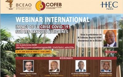 UMOA : Impacts du coronavirus sur les banques africaines, séminaire en ligne de la BCEAO organisé avec le COFEB et HEC