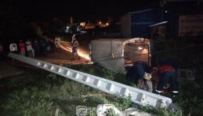 Côte d'Ivoire : Drame, à Bondoukou, une ambulance transportant un malade heurte un poteau et se renverse, un mort et des blessés