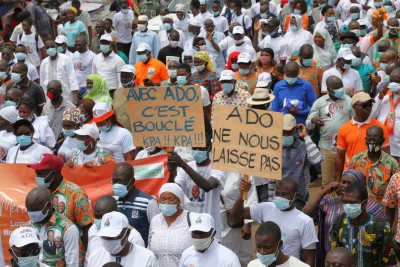 Côte d'Ivoire : Daloa, les militants du Rhdp du Haut sassandra marchent pour réclamer Alassane Ouattara