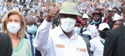 Côte d'Ivoire : Investiture du candidat du RHDP, Ouattara met en garde l'opposition et lui demande d'aller aux urnes si elle n'a pas peur de lui