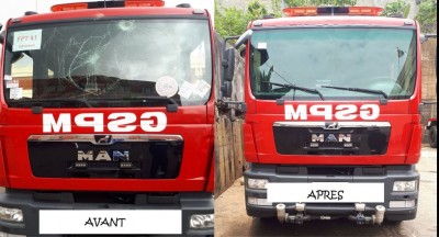 Côte d'Ivoire : L'engin des pompiers vandalisé par les « casseurs » à Yopougon réparé et à nouveau opérationnel