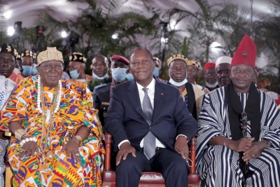 Côte d'Ivoire : Rencontre Alassane Ouattara - Chambre Nationale des Rois et Chefferie Akouè - Yamoussoukro