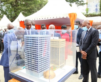 Côte d'Ivoire : Plateau, cité financière, lancement des travaux du bâtiment annexe de la Tour F, coût de réalisation, 14,3 milliards de FCFA