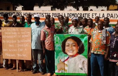 Côte d'Ivoire : Tengrela, RHDP, après une manifestation contre la candidature de Traoré Mariam, des militants marchent pour exprimer leur solidarité à la députée