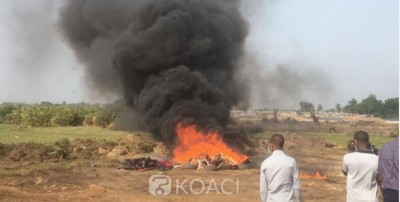 Côte d'Ivoire : La tonne de cocaïne saisie à Cocody incinérée en présence du Procureur de la république et du général Apalo