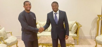 Togo :  Samuel Eto'o chez Faure Gnassingbé après une dose de motivation aux joueurs