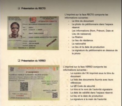 Côte d'Ivoire : Identification, un nouveau format des imprimés de l'Attestation administrative en circulation à compter du 1er avril