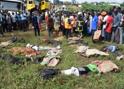 Côte d'Ivoire : Accident  d'Abobo-N'dotré, le bilan passe à 10 morts,  une enquête policière en cours en vue d'établir les responsabilités