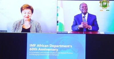 Côte d'Ivoire :  60ᵉ anniversaire du département africain du FMI, Ouattara plaide pour l'augmentation de manière significative du volume de financement aux pays africains