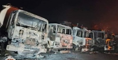 Burkina Faso : Un violent incendie ravage des camion-citerne en stationnement