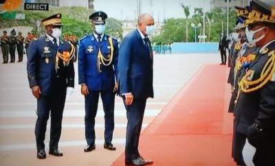 Côte d'Ivoire : 61ème anniversaire de l'indépendance, Achi Patrick représente Ouattara à la cérémonie de prise d'armes sur l'esplanade du Palais présidentiel