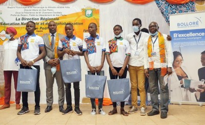 Côte d'Ivoire : B-Excellence, les meilleurs élèves de San Pedro récompensés par Bolloré