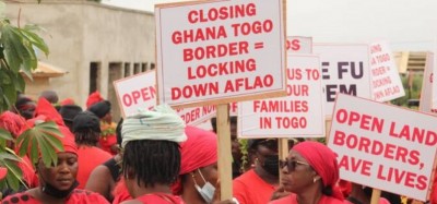 Ghana :  Manifestations à Aflao pour la réouverture de la frontière Ghana-Togo