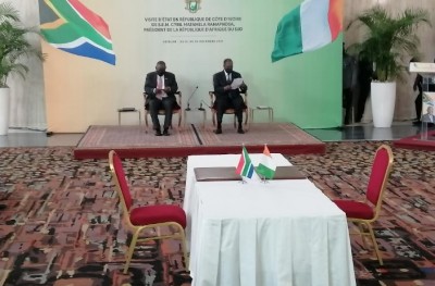 Côte d'Ivoire :    Neuf accords bilatéraux signés entre Abidjan et Pretoria dont l'un relatif à coopération en matière de défense