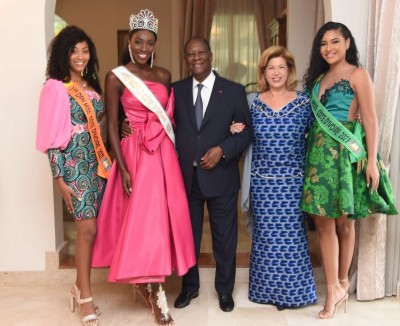 Côte d'Ivoire : Olivia Yacé et ses dauphines chez Dominique Ouattara