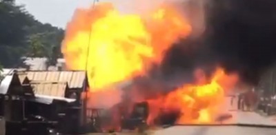 Côte d'Ivoire : Grand-Bassam, explosion d'un camion transportant des bouteilles de gaz butane, circulation bloquée