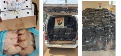 Côte d'Ivoire : 2702 cartons de poulets congelés saisis dans la zone d'Assinie Mafia par les Douanes