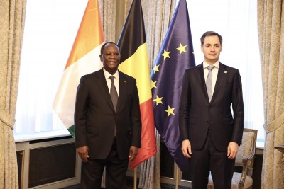 Côte d'Ivoire :  Alassane Ouattara s'entretient avec le Premier Ministre belge à Bruxelles