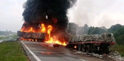 Côte d'Ivoire : Stationné, un camion violemment percuté par un autre camion et fait 3 victimes