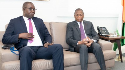 Côte d'Ivoire : Projet immobilier dédié aux journalistes, en cours de réalisation, Bruno Koné échange avec le président de l'UNJCI