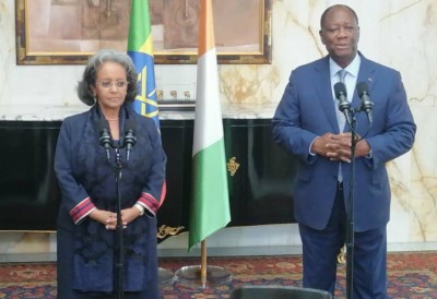 Côte d'Ivoire:  En marge du Forum des investissements pour l'Afrique Ouattara reçoit en audience, la présidente d'Éthiopie