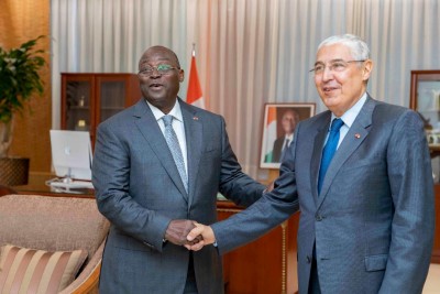 Côte d'Ivoire :  Le VPR Koné reçoit Attijariwafa Bank et son PDG El-Kettani