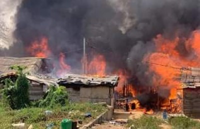 Côte d'Ivoire : Guiglo, 23 maisons ravagées par un incendie laissent plus de plusieurs familles sans abri
