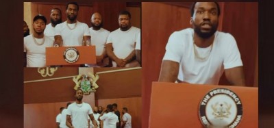 Ghana :  Le rappeur américain Meek Mill obligé de supprimer une vidéo tournée à la présidence