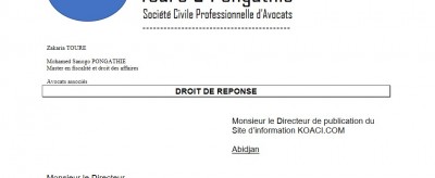 Côte d'Ivoire : ARTCI, droit de réponse cabinet Touré et Pongathie