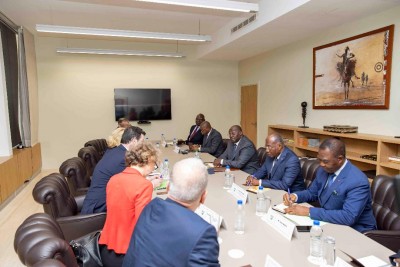 Côte d'Ivoire :  Le VPR Koné s'entretient avec une délégation ministérielle allemande et le DG de l'OIT