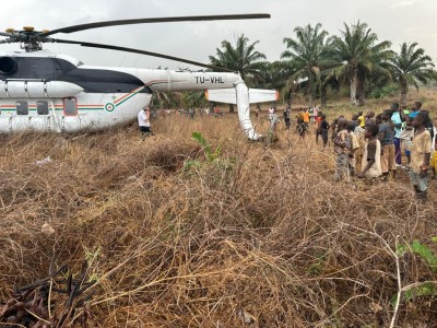 Côte d'Ivoire : Atterrissage d'urgence d'un hélico avec des personnalités à bord à Gohitafla, communiqué de l'armée