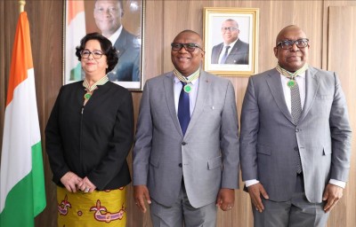 Ordre du mérite de la communication, les présidents de la HACA du Maroc et de la Côte d'Ivoire distingués par le ministre Amadou Coulibaly