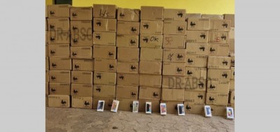 Côte d'Ivoire : 11 135 téléphones portables en provenance du Ghana  saisis par les services des Douanes à Bonoua